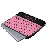 Namensrohr-Socken-Schwarz-Tupfen-Pink Laptopschutzhülle (Vorne Knopf)