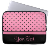 Namensrohr-Socken-Schwarz-Tupfen-Pink Laptopschutzhülle (Vorderseite)