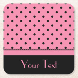 Namensrohr-Socken-Schwarz-Tupfen-Pink Rechteckiger Pappuntersetzer