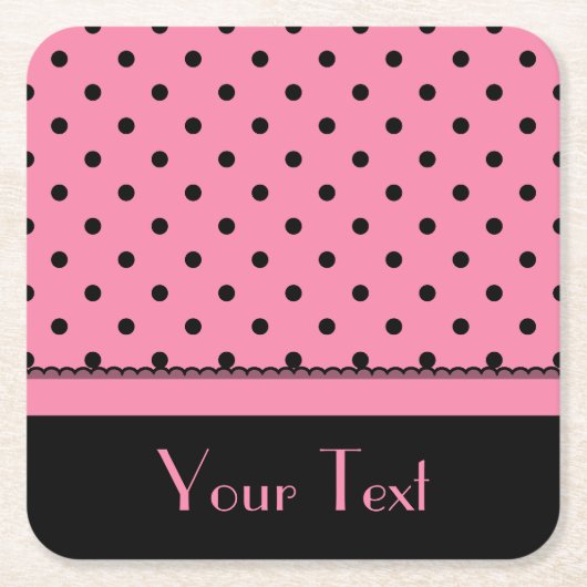 Namensrohr-Socken-Schwarz-Tupfen-Pink Rechteckiger Pappuntersetzer (Vorderseite)