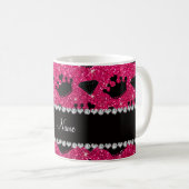 NamensRosenrosa-Glitterprinzessin krönt Diamanten Kaffeetasse (VorderseiteRechts)