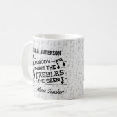 Namensschablone des Musik-Lehrer-lustige dreifache Kaffeetasse (Vorderseite Links)