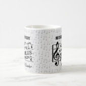 Namensschablone des Musik-Lehrer-lustige dreifache Kaffeetasse (Mittel)