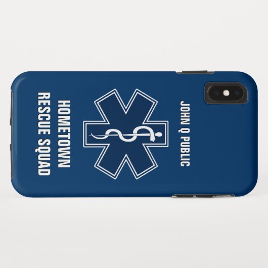 Namensschablone des Sanitäter-EMT EMS Case-Mate iPhone Hülle (Rückseite (Horizontal))