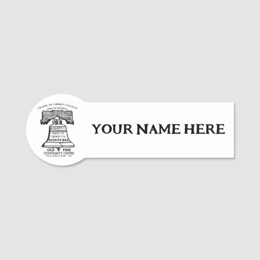 Namensschild (Vorderseite)