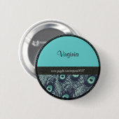 Namensschild: Atemberaubendes Pfauenmuster und tür Button (Vorne & Hinten)