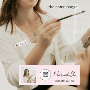 Namensschild Blush Pink Schrift Logo Foto Make-up