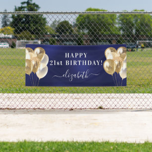 Namensschild der Blaue Goldballons für die Birthda Banner