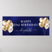 Namensschild der Blaue Goldballons für die Birthda Poster (Vorne)