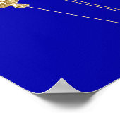 Namensschild der königsblauen Goldballons Poster (Ecke)