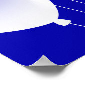 Namensschild der königsblauen weißen Ballons Poster (Ecke)