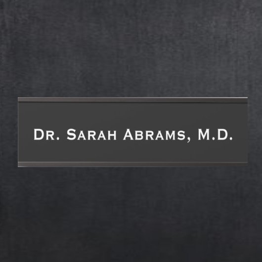 Namensschild des Arztes für Black Doctor