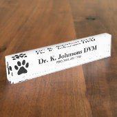 Namensschild des tierärztlichen Schreibtisches für Namensplakette (Seite)