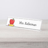 Namensschild für Apfel- und Bleistift-Lehrer (Vorderseite )