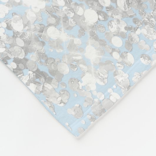 Namensschild für Baby Blue Silver Glitzer Fleecedecke (Ecke)