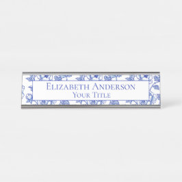 Namensschild für blaue und weiße Blumen