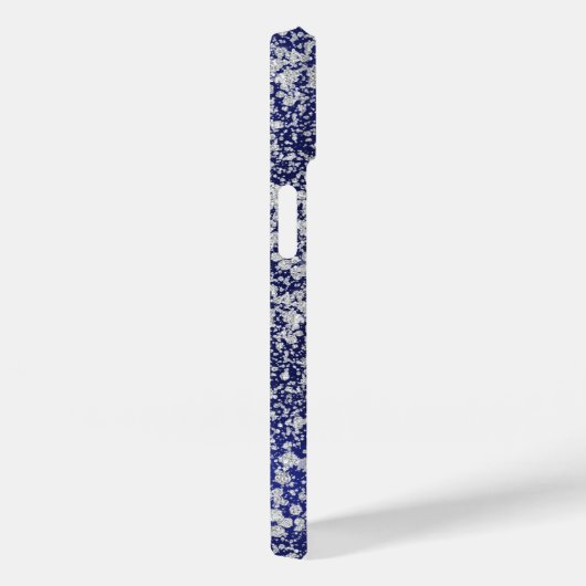 Namensschild für Blue Silver Glitzer Case-Mate iPhone Hülle (Rückseite / Rechts)