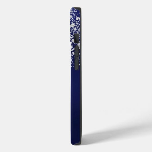 Namensschild für Blue Silver Glitzer Case-Mate iPhone Hülle (Rückseite / Links)