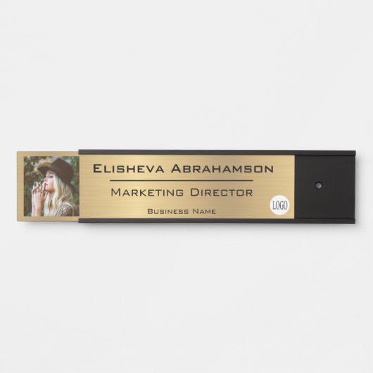 Namensschild für Bürogebäude - Gold Foto Picture (Vorderseite )