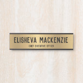 Namensschild für Bürogebäude - Gold und Schwarz (Vorderseite )