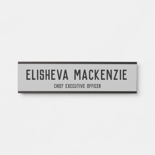 Namensschild für Bürogebäude - grau und schwarz (Vorderseite )