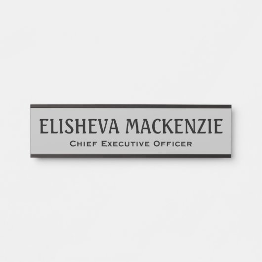 Namensschild für Bürogebäude - grau und schwarz (Vorderseite )