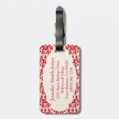 Namensschild für Damaskus, rot und cremefarben, Ge Gepäckanhänger (Rückseite vertikal)