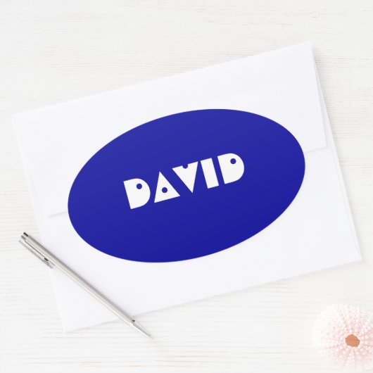 Namensschild für das Auge Ovaler Aufkleber (Umschlag)