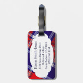 Namensschild für das blaue, rote und weiße Gepäck Gepäckanhänger (Rückseite vertikal)