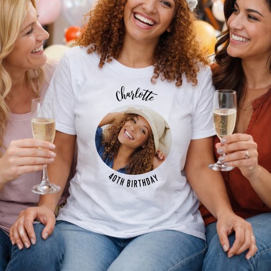 Namensschild für das Geburtstag-Foto T-Shirt