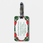 Namensschild für das grüne, rote und weiße Gepäck Gepäckanhänger (Rückseite vertikal)