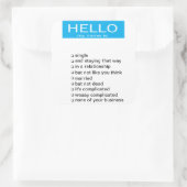 Namensschild für den Beziehungsstatus Quadratischer Aufkleber (Tasche)