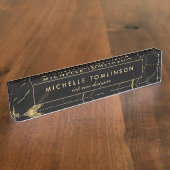 Namensschild für den Black and Gold Marble Designe Namensplakette (Seite)
