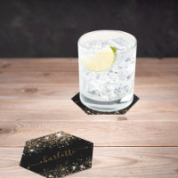 Namensschild für den schwarzen Glitzer