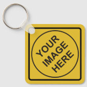 Namensschild für die benutzerdefinierte Warnung Di Schlüsselanhänger (Vorderseite)