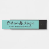 Namensschild für die Bürotür - Aquamarin und schwa (Vorderseite )