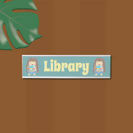 Namensschild für die Schulbibliothek