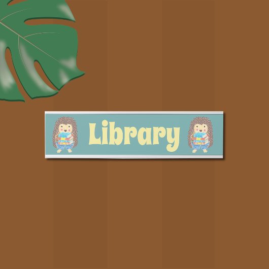 Namensschild für die Schulbibliothek