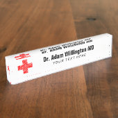 Namensschild für Hausarzt Namensplakette (Seite)