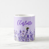 Namensschild für Lavenderfloralen elegant Kaffeetasse (Mittel)