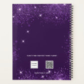 Namensschild für lila Glitzer 2023 Planer (Rückseite)
