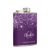 Namensschild für lila Glitzer Flachmann (Rechts)