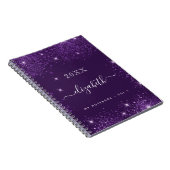 Namensschild für lila Glitzer Notizblock (Rechte Seite)