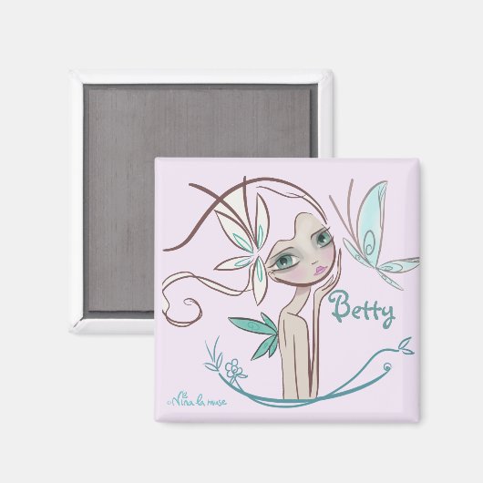 Namensschild für Mädchen Magnet (Vorderseite/Rückseite)