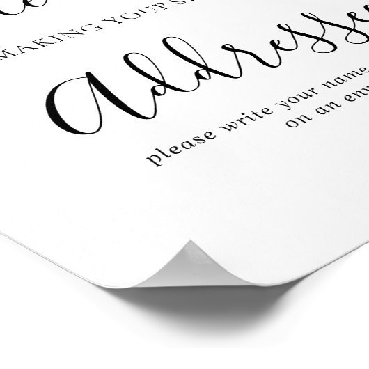 Namensschild für Minimalistisches Brautparty Poster (Ecke)