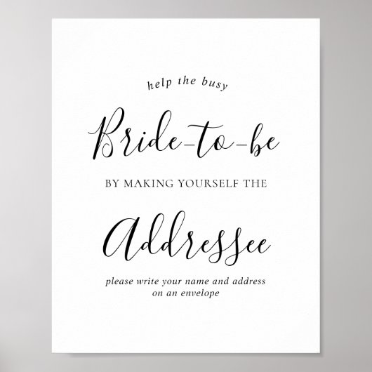 Namensschild für Minimalistisches Brautparty Poster (Vorne)