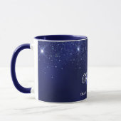 Namensschild für Navy Blue Glitzer Tasse (Links)