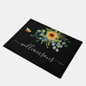 Namensschild für Schwarze Sonnenblume Fußmatte (Schrägansicht)