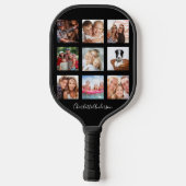 Namensschild für Schwarzes Foto Pickleball Schläger (Rückseite)