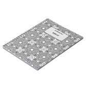 Namensschild für Schwarzweiß-Muster Notizblock (Linke Seite)